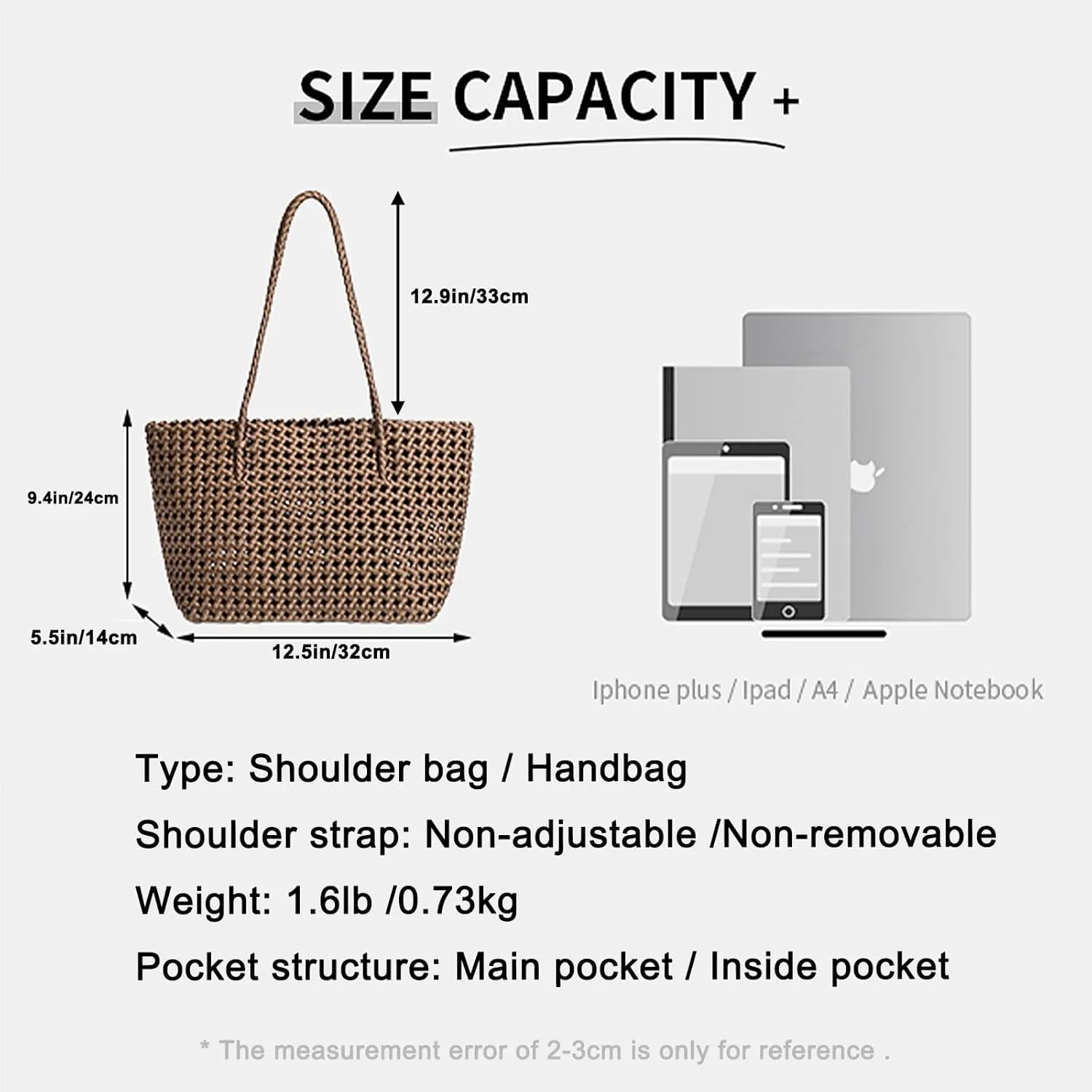 JINMANXUE Woven Tote Bag For Women,Travel Shoulder Bag, Large Hollow Beach Soft Satin Handbags Hand-woven Satchel Clutch