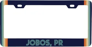 Jobos Puerto Rico Car Metal License Plate Frame Retro Design