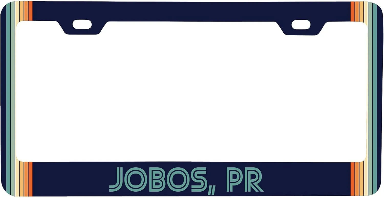 Jobos Puerto Rico Car Metal License Plate Frame Retro Design
