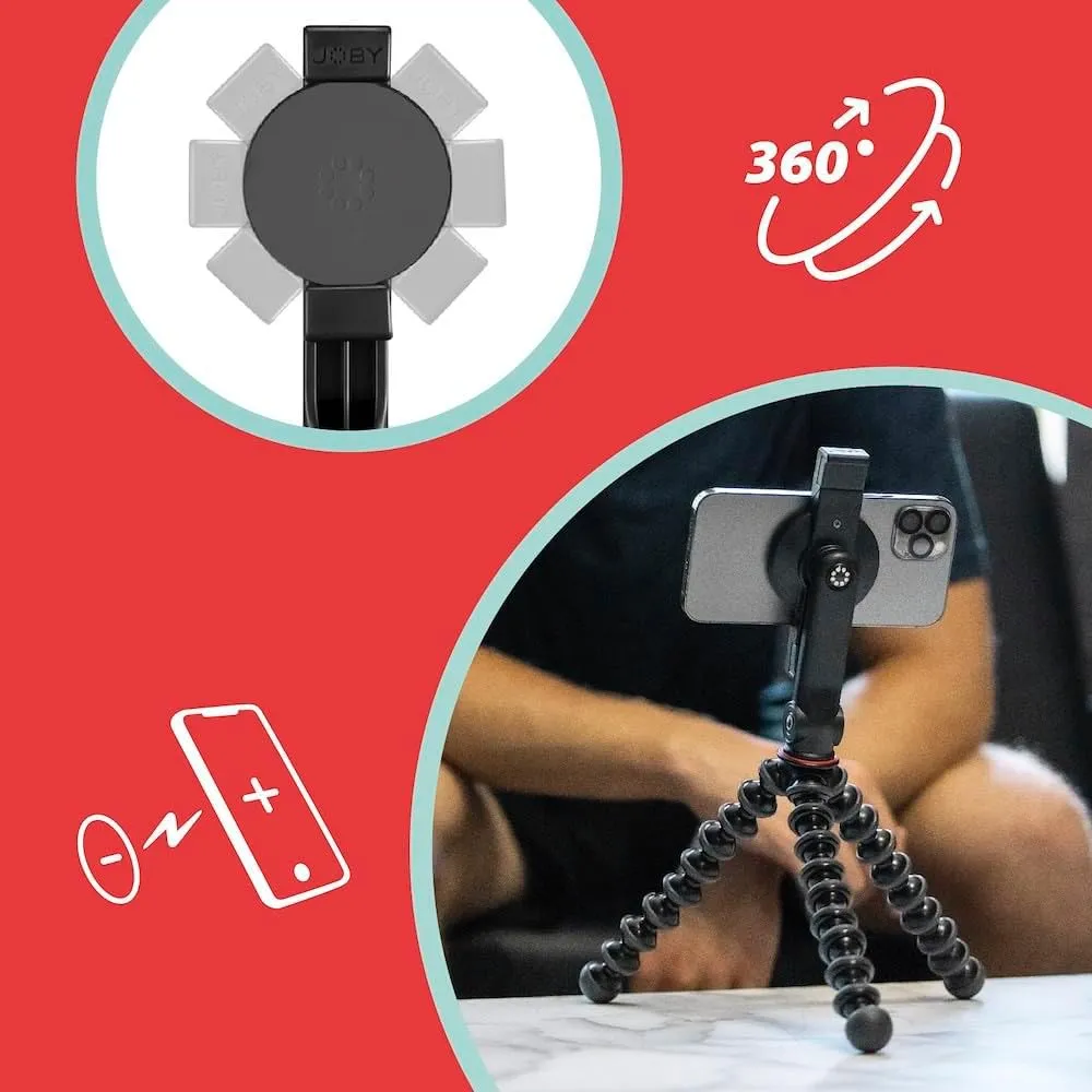 JOBY MagSafe GripTight Mount, Super Fast Phone Holder, Mobile Phone Holder, Phone Accessories, Compatible with iPhone 12, 13 and 14