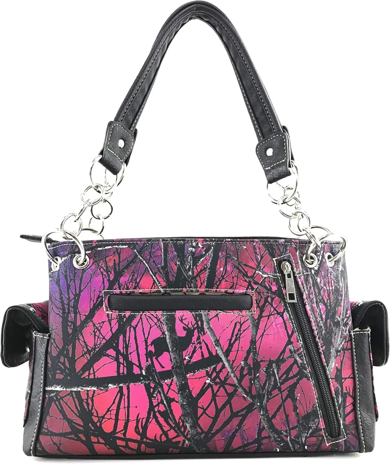 Justin West Camouflage Tree Branches Bling Rhinestone Cross Wings Handbag Purse Messenger Bags and Wallets