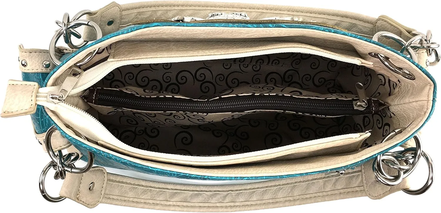 Justin West Cross Angel Wings Concealed Carry Handbag Purse Crossbody Messenger Bag and Wallet