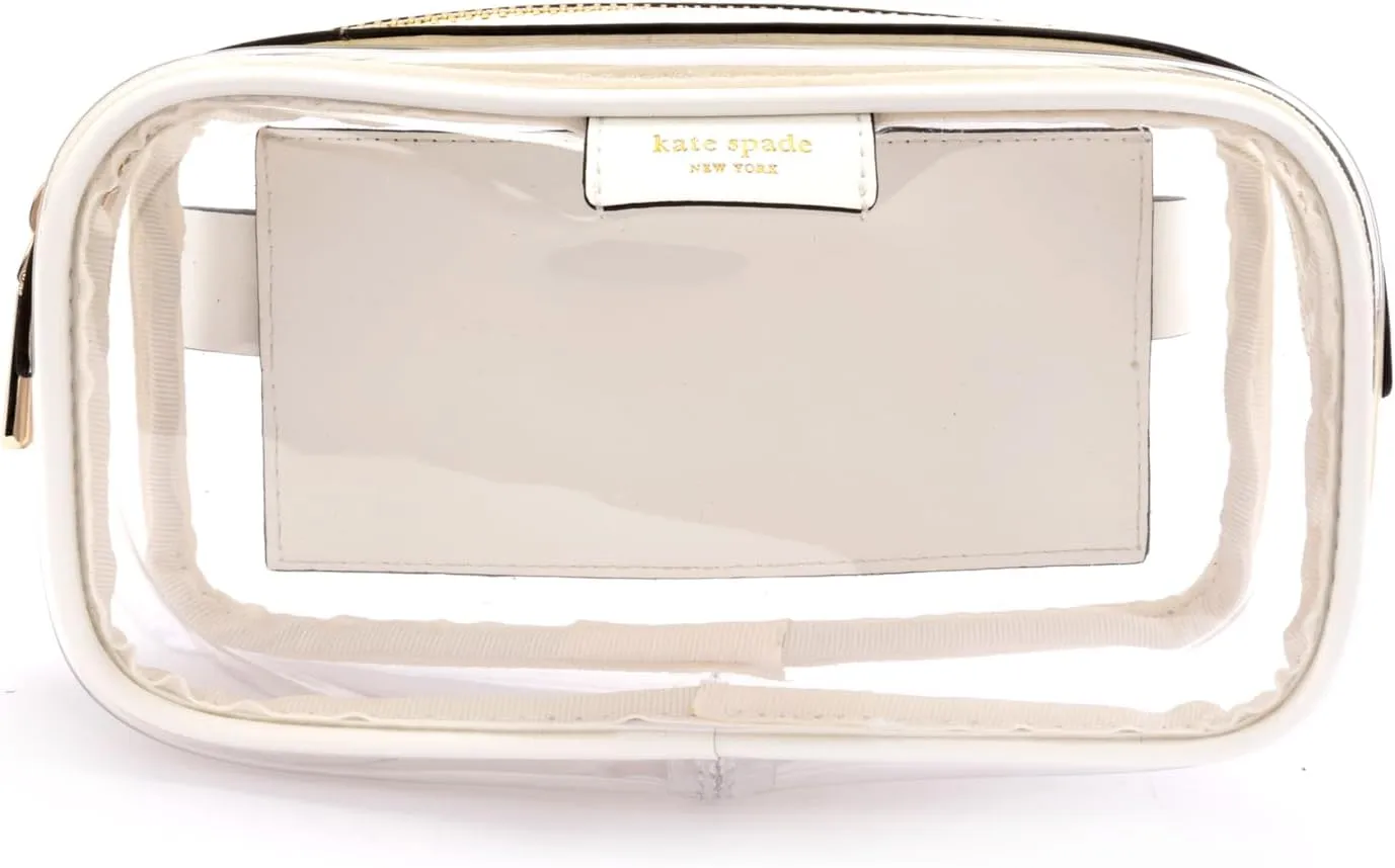 kate spade new york Women's Leather Clear Belt Bag, Removable Zip Pouch for Hands-Free Carrying & Travel