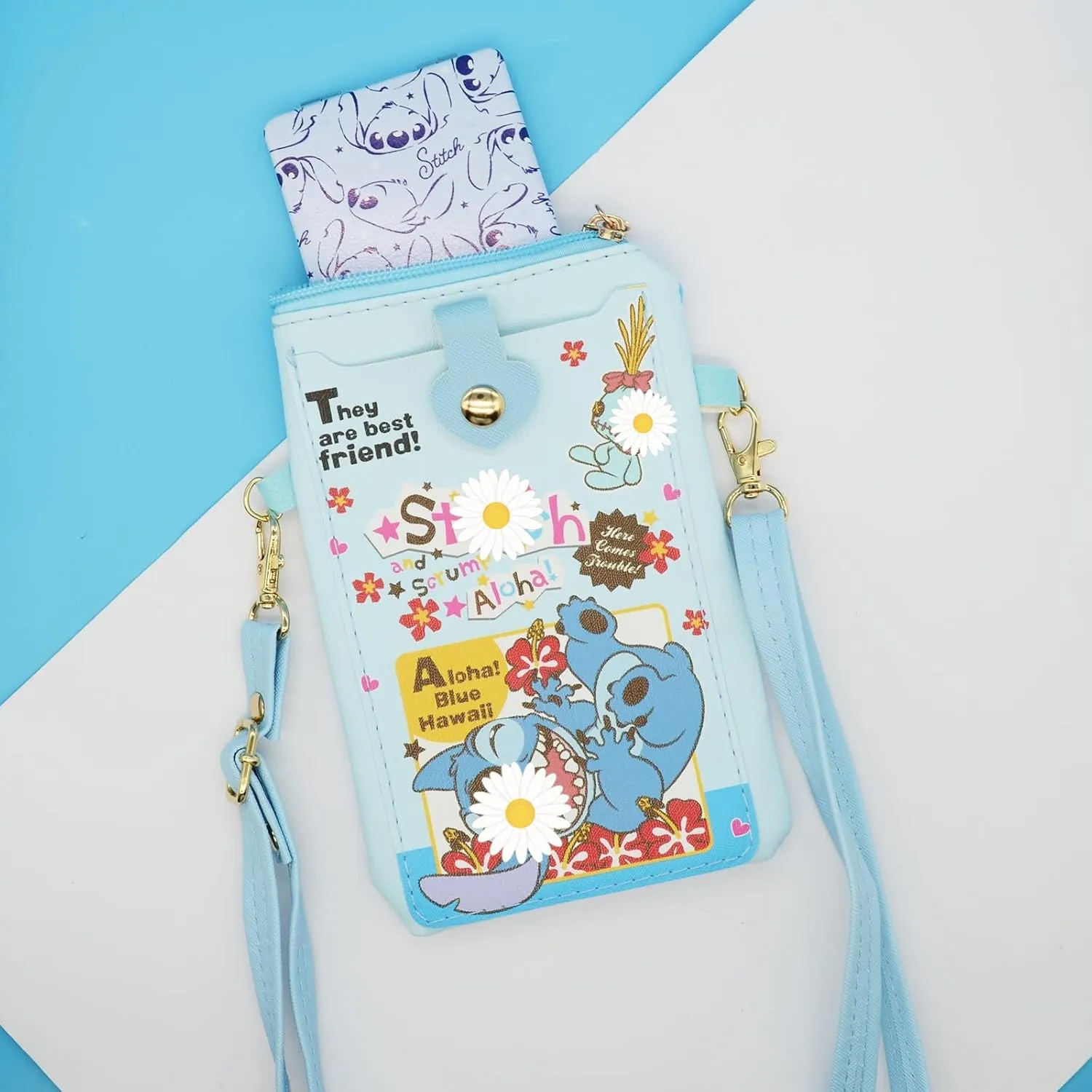 Kawaii Small Crossbody Cell Phone Purse, Cartoon Phone Bag, Cell Phone Wallet Shoulder Bag with Credit Card