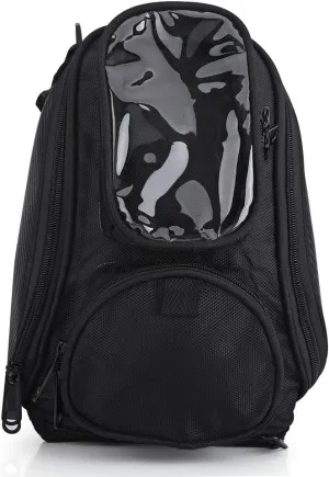 Keenso Motorcycle Tank Bag Magnetic Backpack, Universal Motorbike Tank Bag Strap Mount with Strong Magnetic, Riding Oil Fuel Tank Bag Waterproof Oxford Saddle Black