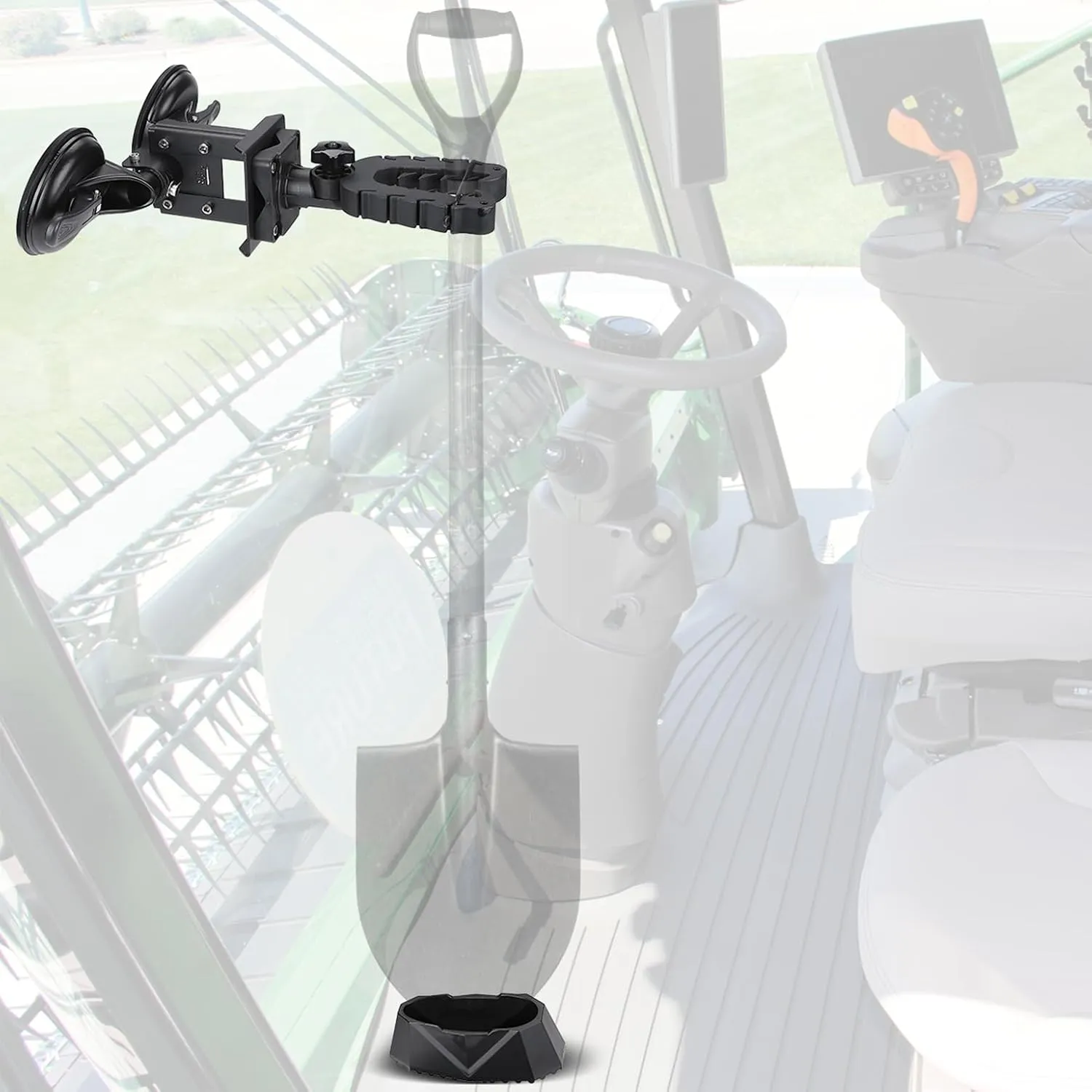 KEMIMOTO Tractor Tool Holder Rack for Glass Windshield, Adjustable Tool Mount with Enclosed Suction Cup, Compatible with Tractor Cab, Truck, UTV Back Windshield, and Golf Cart