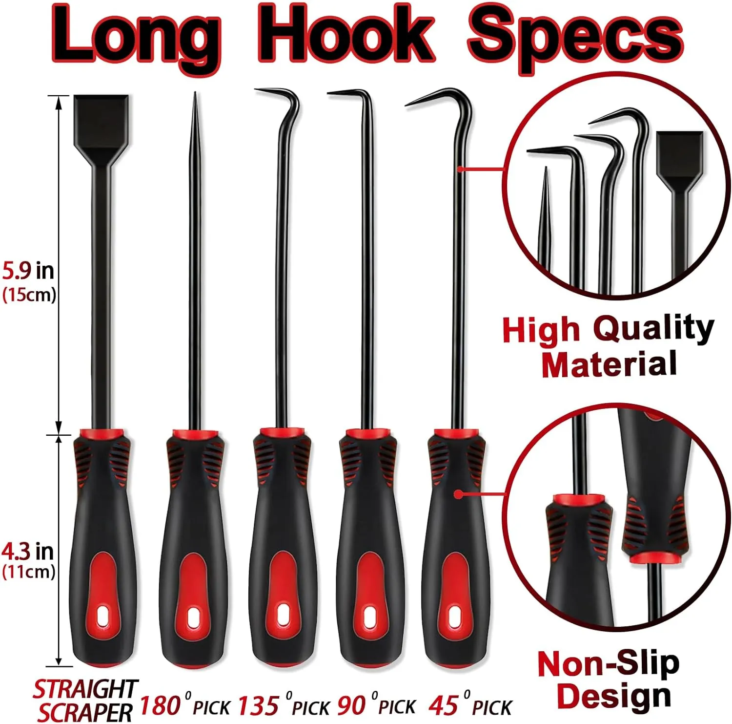 Keze 11Pcs Carbon Steel Precision Pick & Hook Set with Scraper and Magnetic Telescoping Tool Kit for Remove Automotive Electronics Maintenance Hoses Gasket Hand Pick Up Tools
