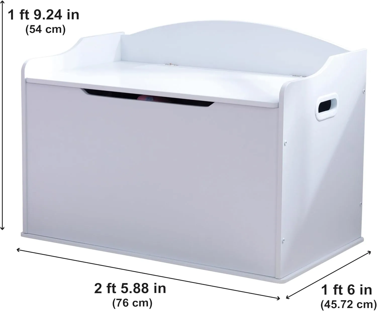 KidKraft Austin Wooden Toy Box/Bench with Safety Hinged Lid, White, Gift for Ages 3 , Amazon Exclusive