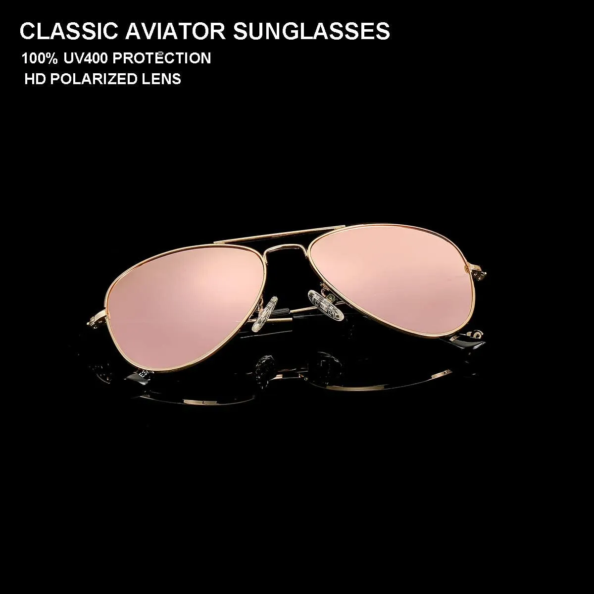 Kids Polarized Aviator Sunglasses for Little Girls Boys Juniors Teenagers, Two Sizes 50MM 52MM