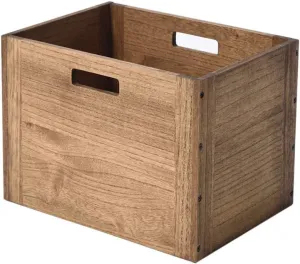 KIRIGEN Stackable Wood Storage Cube/Basket/Bins Organizer for Home Books Clothes Toy Modular Open Cubby Storage System - Office Cubical Bookcase Closet Shelves C26-DBR