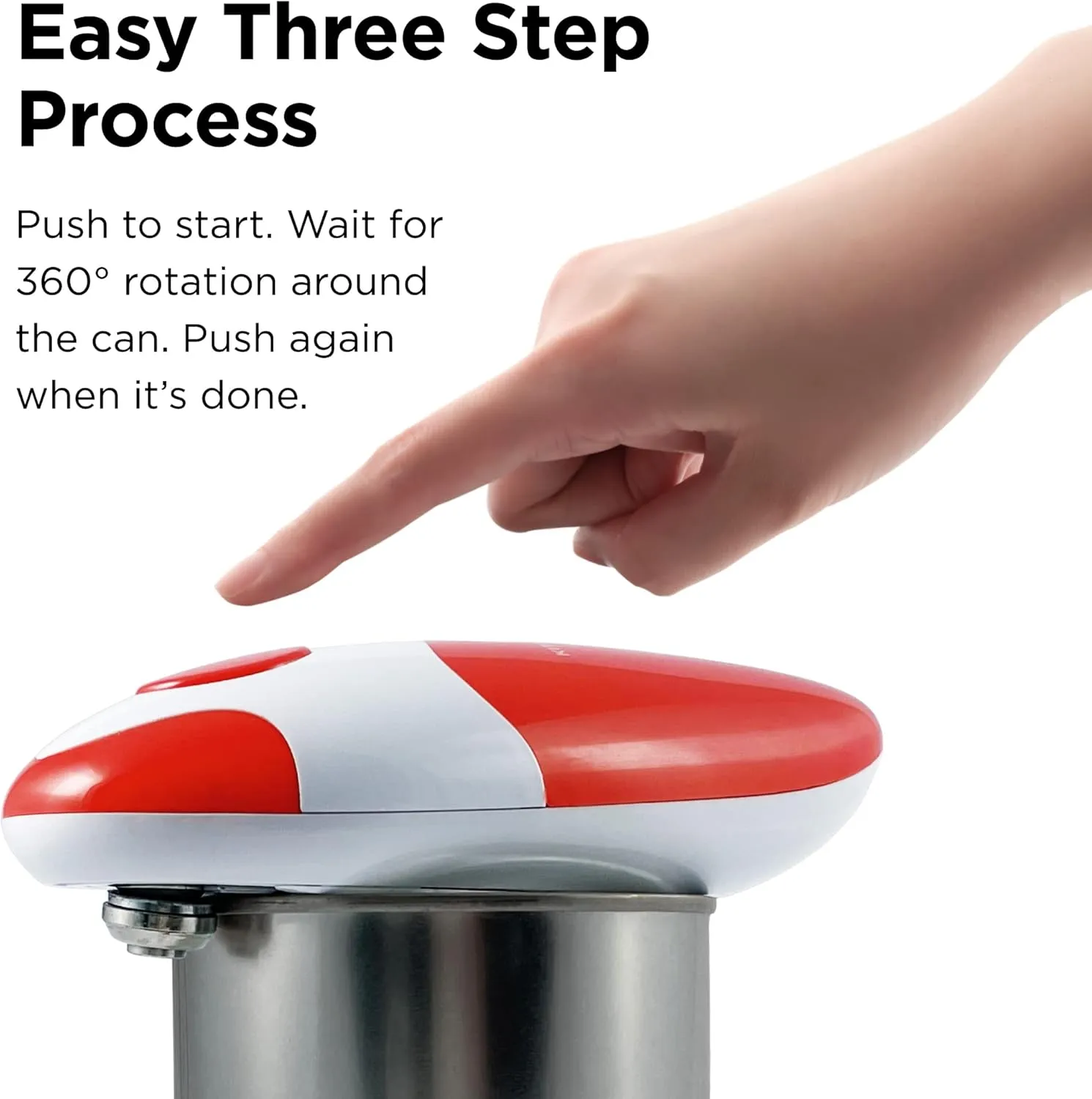 Kitchen Mama Auto 2.0 Electric Can Opener: Refined Blade Opens Almost Any Cans - Automatic, Hands Free, Smooth Edge, Food-Safe, Battery Operated, YES YOU CAN (Red)