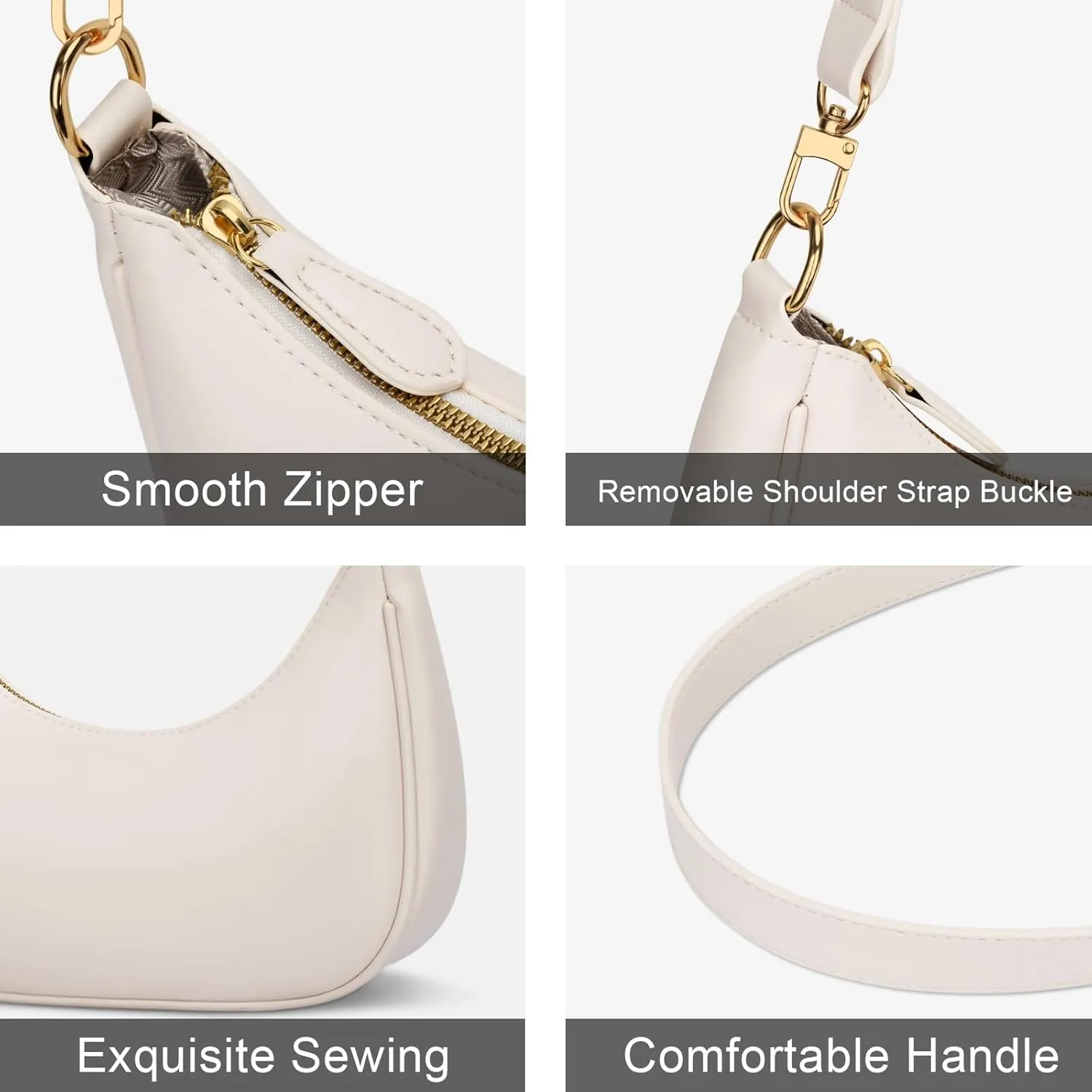 KKXIU Shoulder Bag for Women Small Purse Cute Clutch Hobo Handbag Trendy Crescent Bag