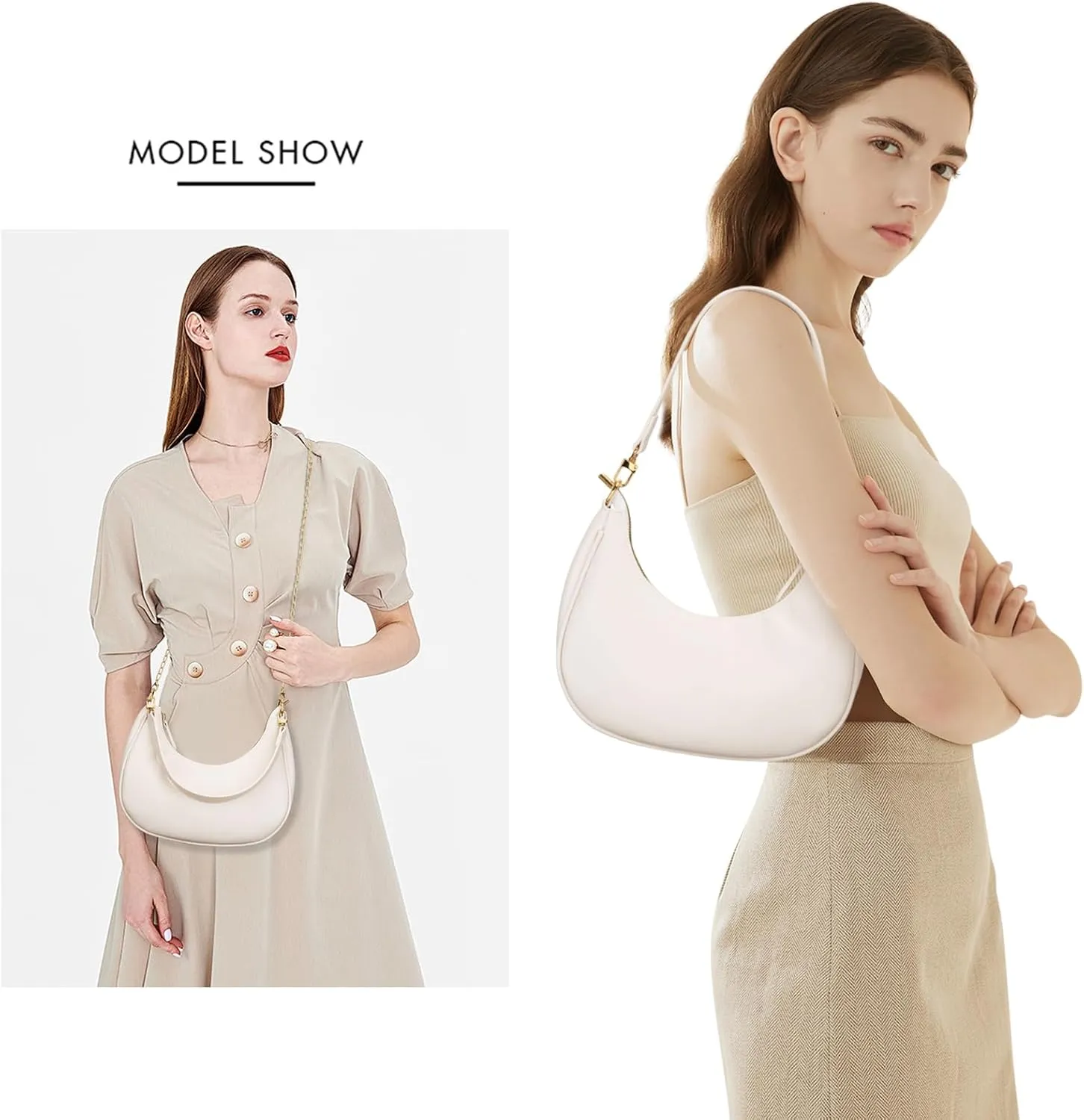 KKXIU Shoulder Bag for Women Small Purse Cute Clutch Hobo Handbag Trendy Crescent Bag