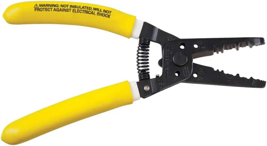 Klein Tools K1412 Wire Cutter / Stripper, Made in USA, Dual NM Cable Stripper and Cutter for Solid Copper, Strips 12 and 14 AWG