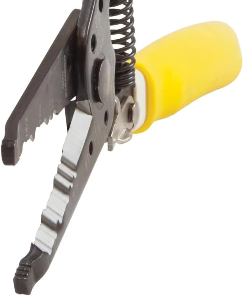 Klein Tools K1412 Wire Cutter / Stripper, Made in USA, Dual NM Cable Stripper and Cutter for Solid Copper, Strips 12 and 14 AWG