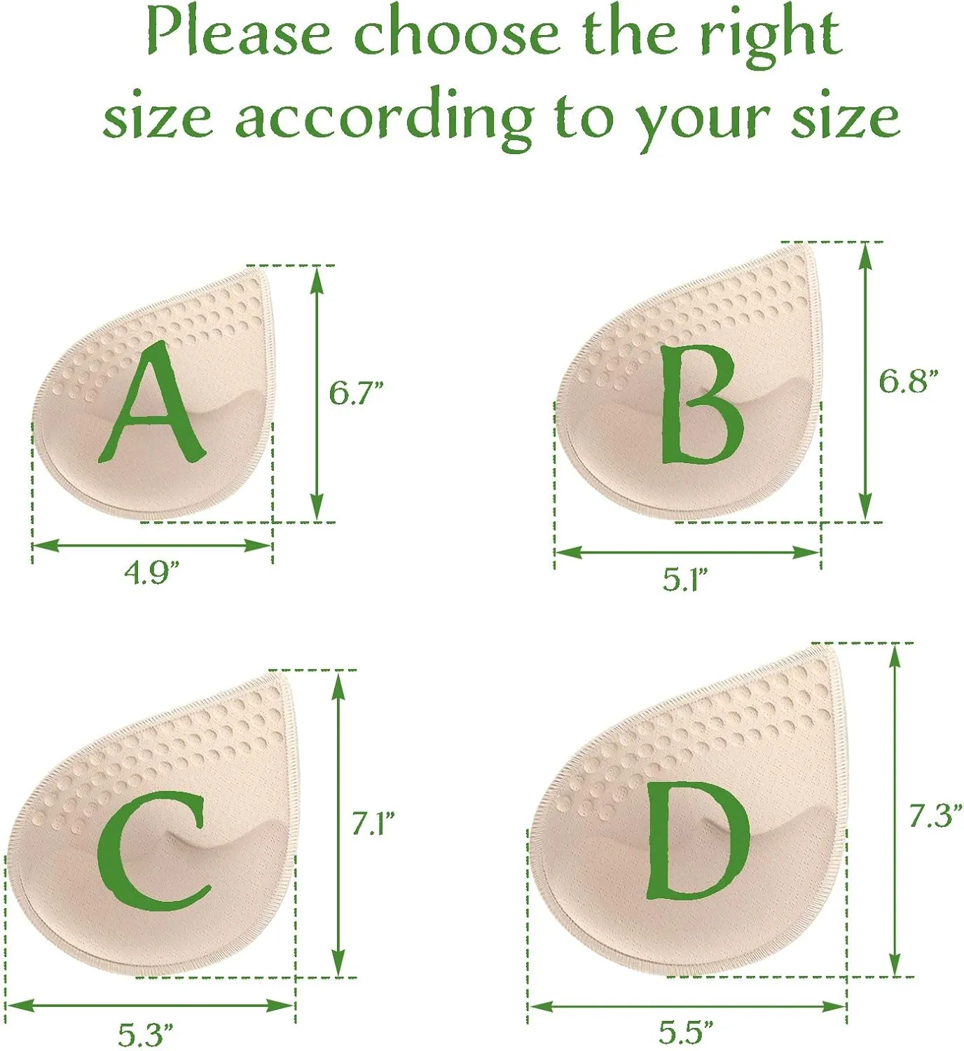 KOOAAICCHI Bra Pads Inserts, Latex Bras Inserts Removable for Women's Sports Cups Bra or Swimsuit Insert