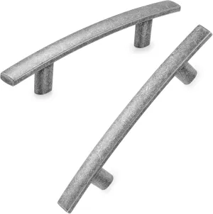 KOOFIZO Curved Bar Vintage Cabinet Pull - Antique Iron Arch Handle, 3 Inch/76mm Screw Spacing, 10-Pack Retro Hardware for Kitchen Cupboard Door, Bedroom Dresser Drawer, Bathroom Wardrobe Furniture