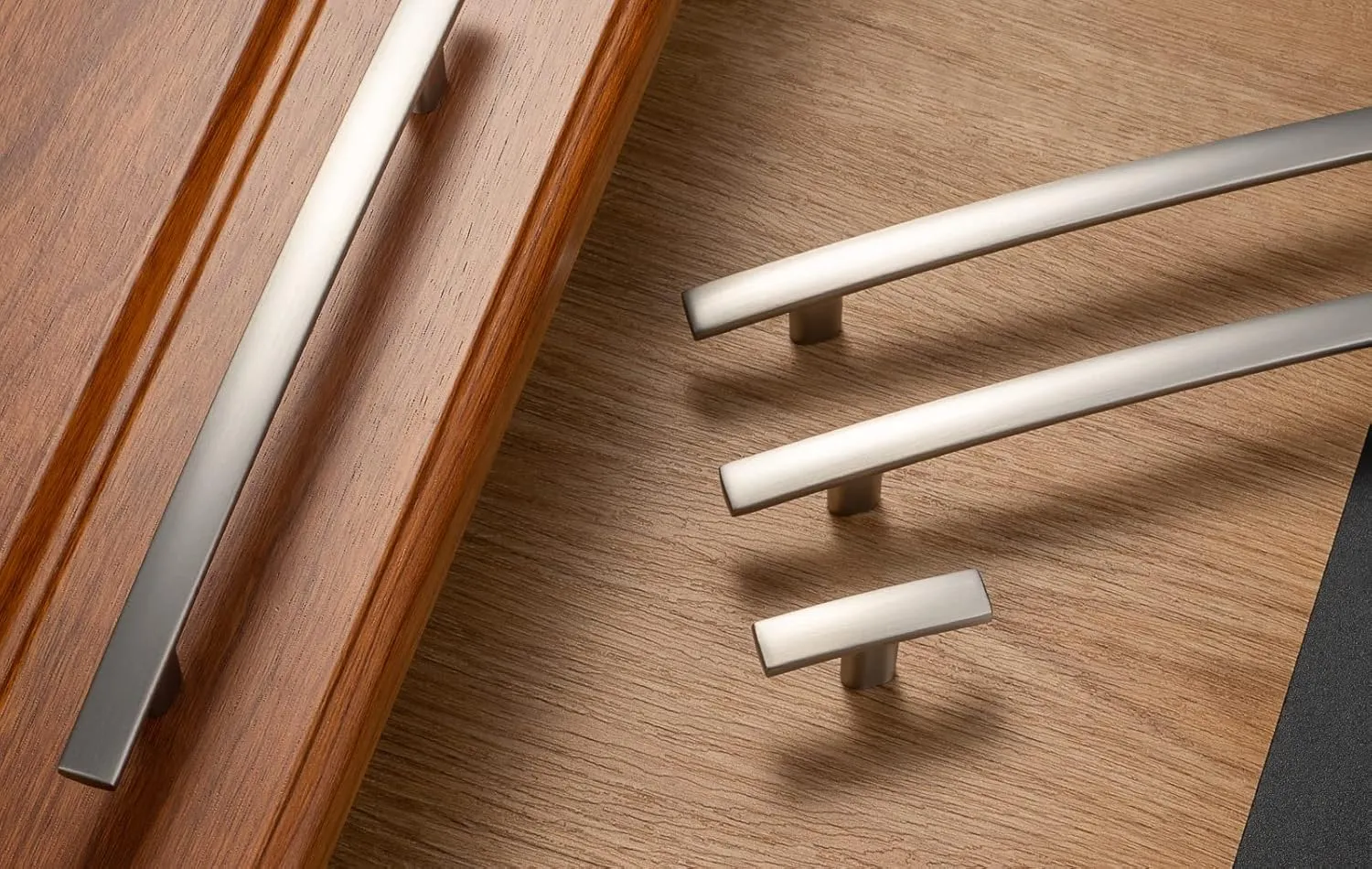 KOOFIZO Solid Curved Bar Cabinet Pull - Brushed Nickel Furniture Arch Handle, 3 Inch/76mm Screw Hole Center, 10-Pack for Kitchen Cupboard Door, Bedroom Dresser Drawer, Bathroom Wardrobe Hardware