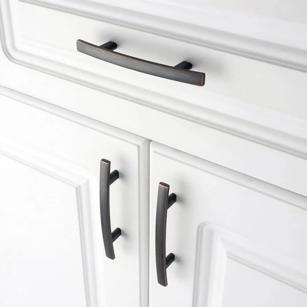 KOOFIZO Solid Curved Bar Cabinet Pull – Oil Rubbed Bronze Furniture Arch Handle, 3 Inch/76mm Screw Hole Center, 10-Pack for Kitchen Cupboard Door, Bedroom Dresser Drawer, Bathroom Wardrobe Hardware