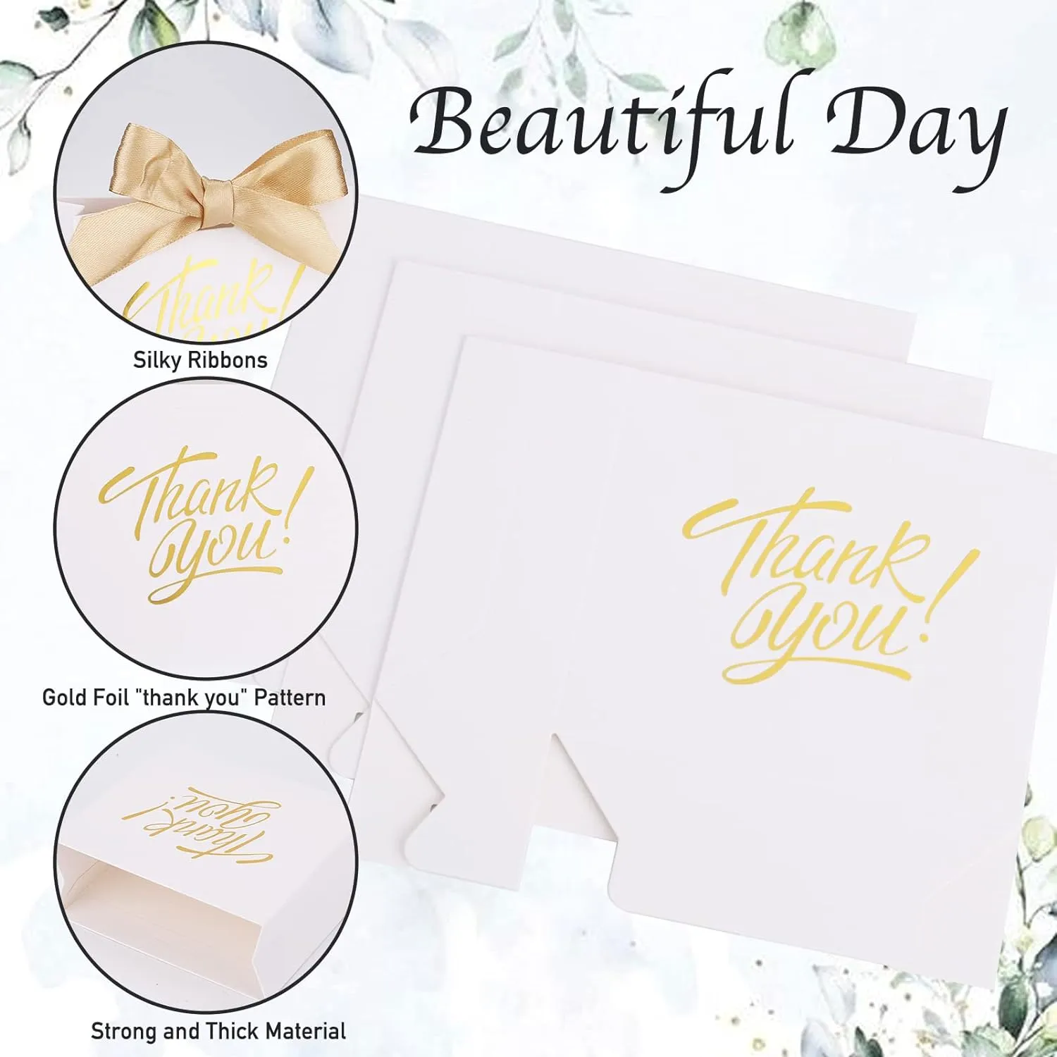 KPOSIYA Small Gift Bags, 100 Pack Small Thank You Bags 4.5x1.8x3.9 Inches Party Favor Bag White Paper Candy Bag with Bow Ribbon,Mini Gift Boxes for Wedding Baby Shower Birthday Bridal Business Party Supplies (White)