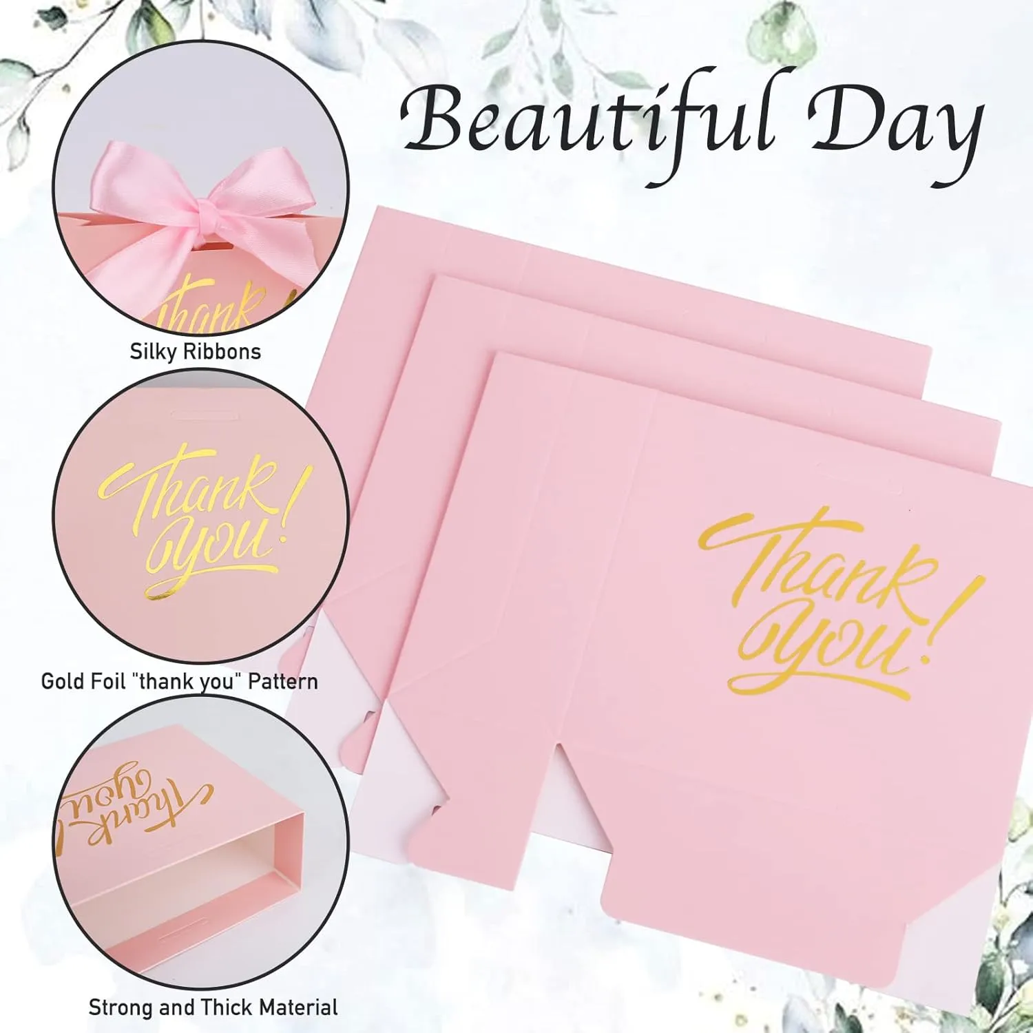 KPOSIYA Small Gift Bags, 50 Pack Small Thank You Bags 4.5x1.8x3.9 Inches Party Favor Bag Pink Paper Candy Boxes with Bow Ribbon,Mini Gift Box for Wedding Baby Shower Birthday Bridal Business Party Supplies (Pink)