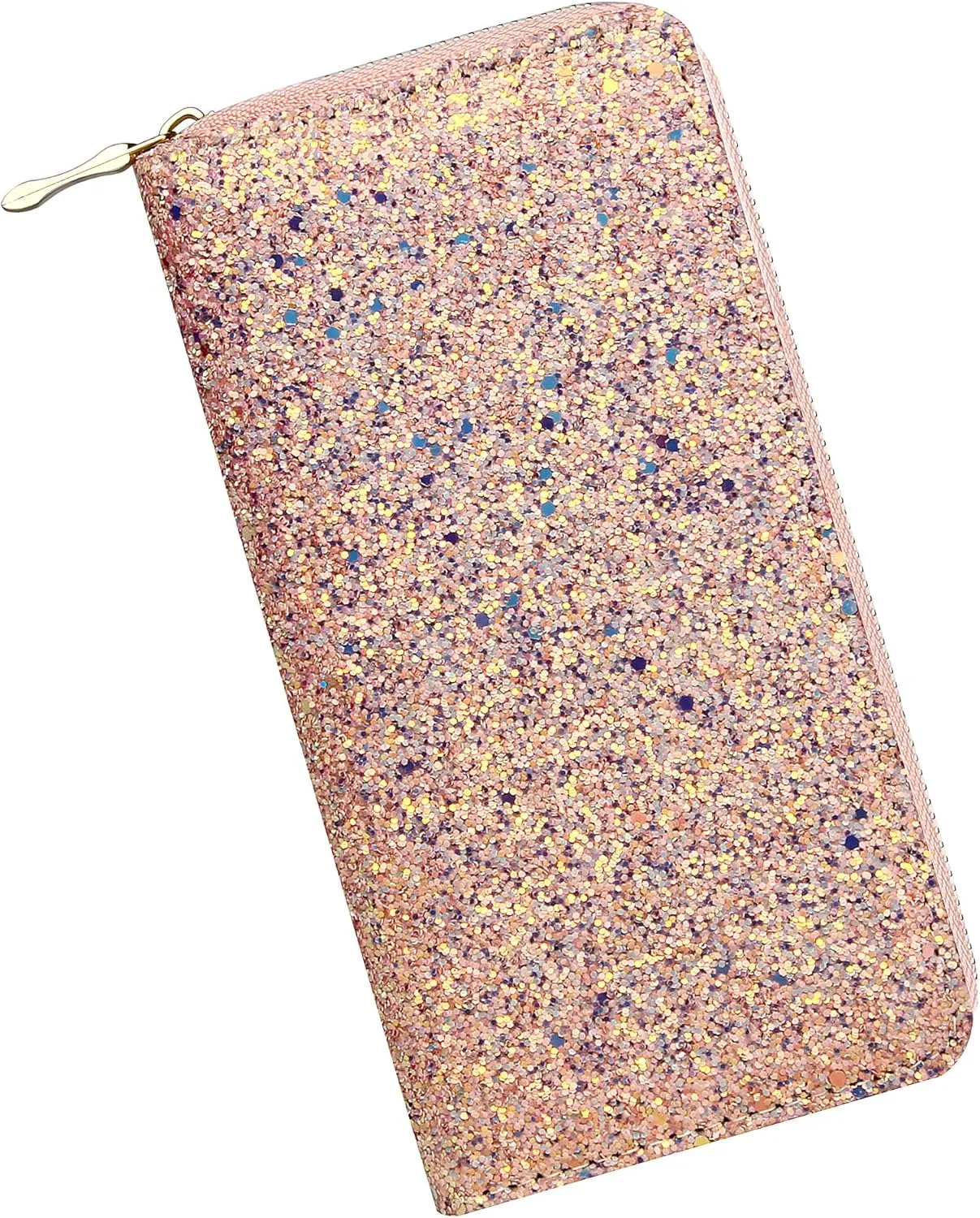 KUKOO Glitter Wallet for Women Shiny Long Phone Clutch Purse Ladies Card Holder