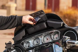 Kuryakyn 5261 Batwing Fairing Storage Pouch Bag with Magnetic Closures for 2014-19 Harley-Davidson Motorcycles, Black