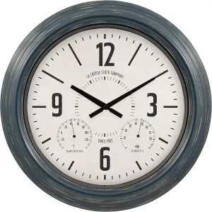 La Crosse Clock 433-3838 18.4" Hamilton Indoor/Outdoor Metal Analog Quartz Clock