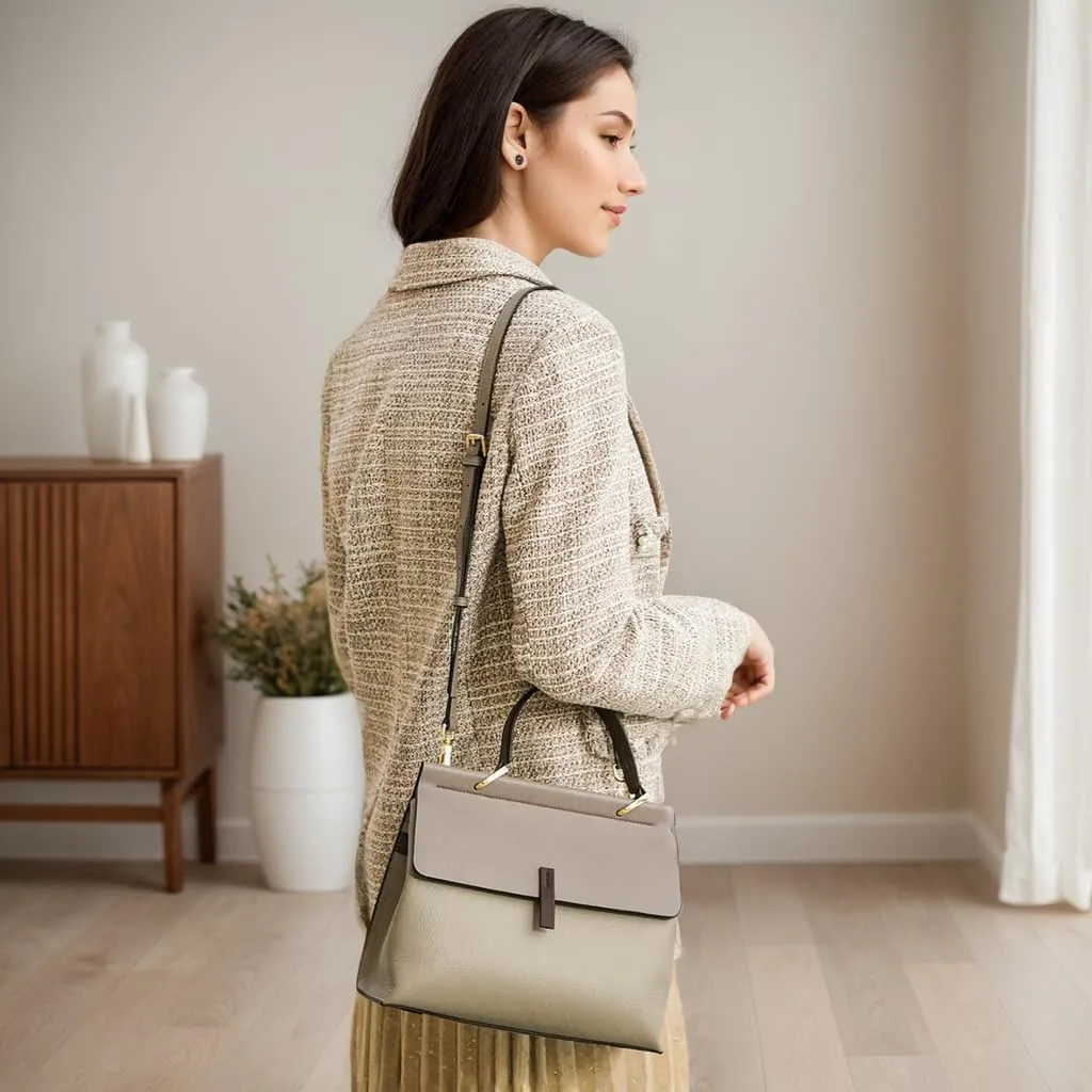 LAORENTOU Genuine Leather Shoulder Bag for Women Satchel Handbag Ladies Handle Purse Fashion Crossbody Bag