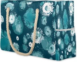 Large Beach Bags for Women and Men, Waterproof Tote with Zipper, Reusable Grocery Shopping Shoulder Bag