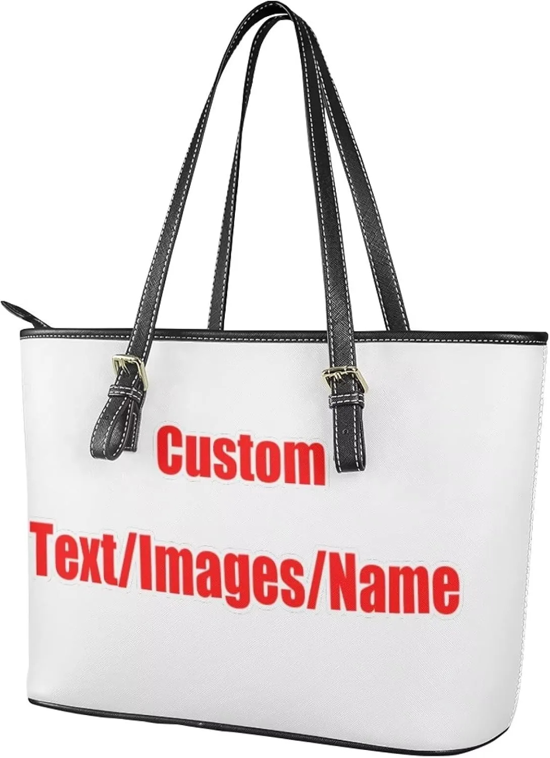 Large Tote Bag for Women Work with Zipper Pu Leather Ladies Saddle Bag Travel Handbag Waterproof Top Handle Purse