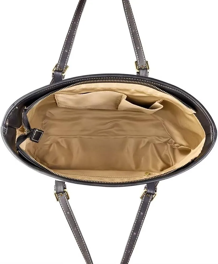 Large Tote Bag for Women Work with Zipper Pu Leather Ladies Saddle Bag Travel Handbag Waterproof Top Handle Purse
