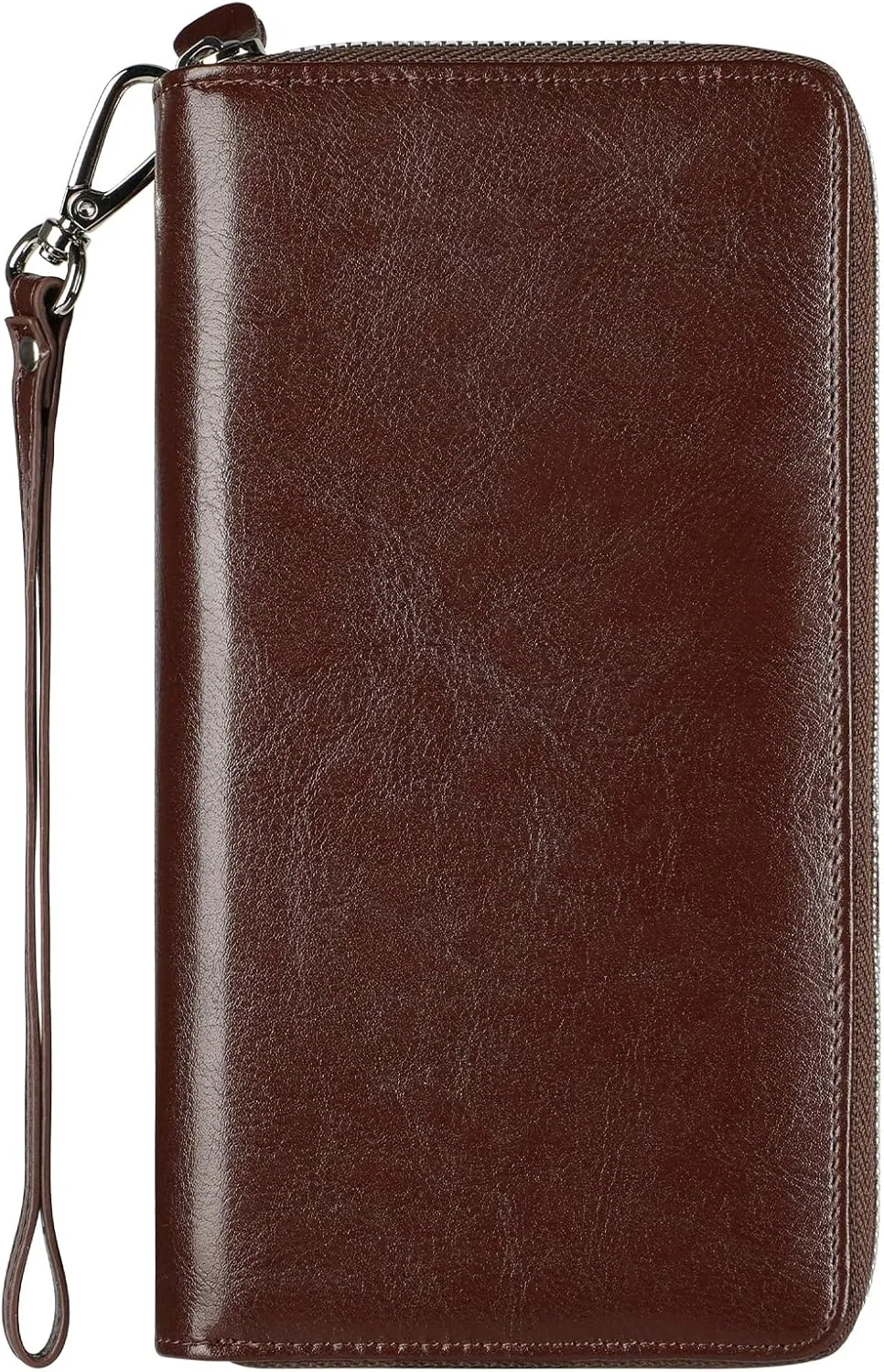 Lavemi Women's RFID Blocking 100% Leather Large Capacity Zip Around Wallet Phone Holder Clutch Travel Purse Wristlet
