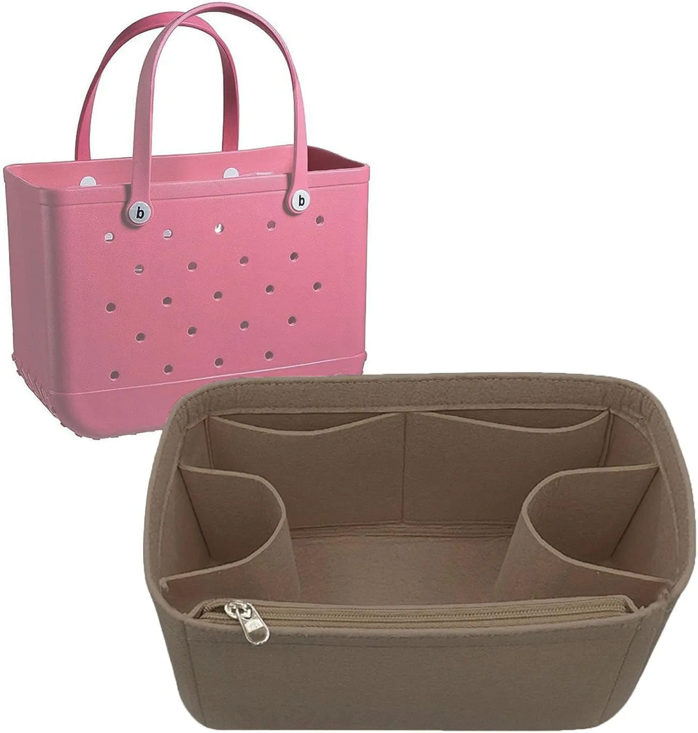 Lckaey beach accessories for bogg bag organizer xl Organizing for bogg tote accessories inserts divider organizer 3018coffee-L