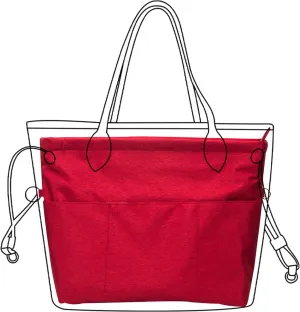 Lckaey Premium Nylon Purse Organizer for neverfull Tote Handbag insert for longchamp and goyard tote Organizers 3097Red-S