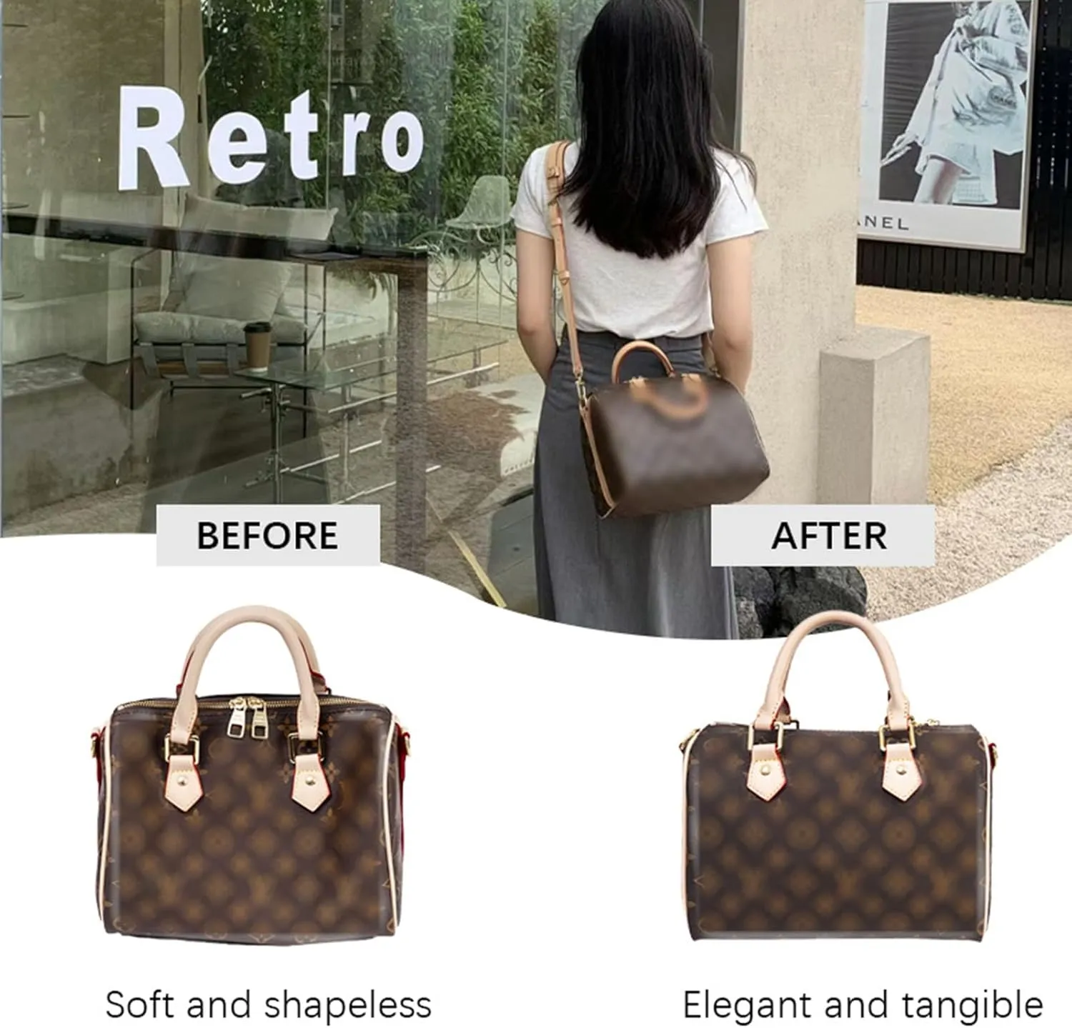 Lckaey Purse Inserts for Speedy 16 HandBag protective insert Tote Bag and hand bag protector, organizer insertY095Coffee-Mini
