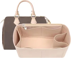 Lckaey Purse Inserts for Speedy 35 Organizer Insert, for monogram bag, HandBag protective insert Tote Bag and hand bag protector, organizer insert 1083Khaki-XL