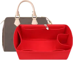 Lckaey Purse Inserts for Speedy 35 Organizer Insert, for monogram bag, HandBag protective insert Tote Bag and hand bag protector, organizer insert 1083red-XL