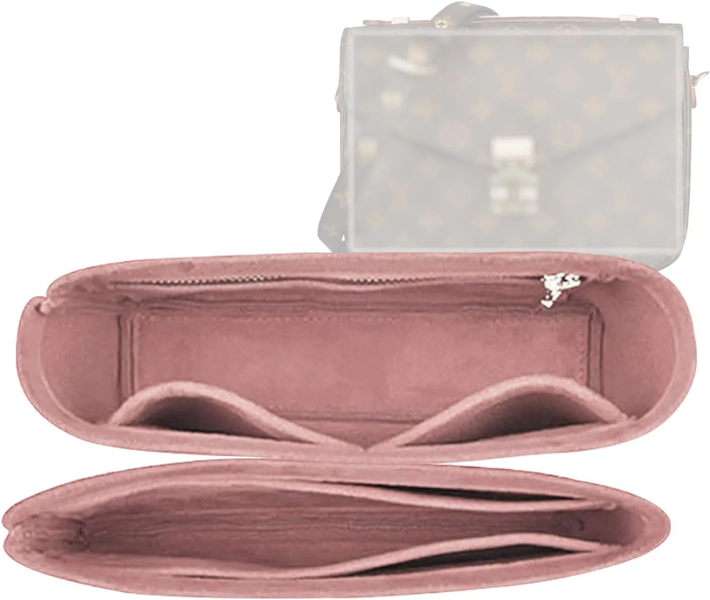 Lckaey Purse Organizer for pochette métis in All Departments inserts Pochette Tote handbag insert Y068-pink