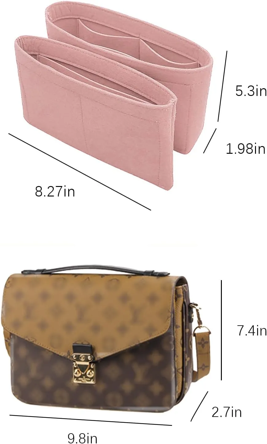 Lckaey Purse Organizer for pochette métis in All Departments inserts Pochette Tote handbag insert Y068-pink
