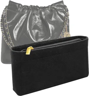 Lckaey Purse Organizer Insert for Chanel bag organizer insert reissue handbag with Side Zipper Pocket 2001black- M