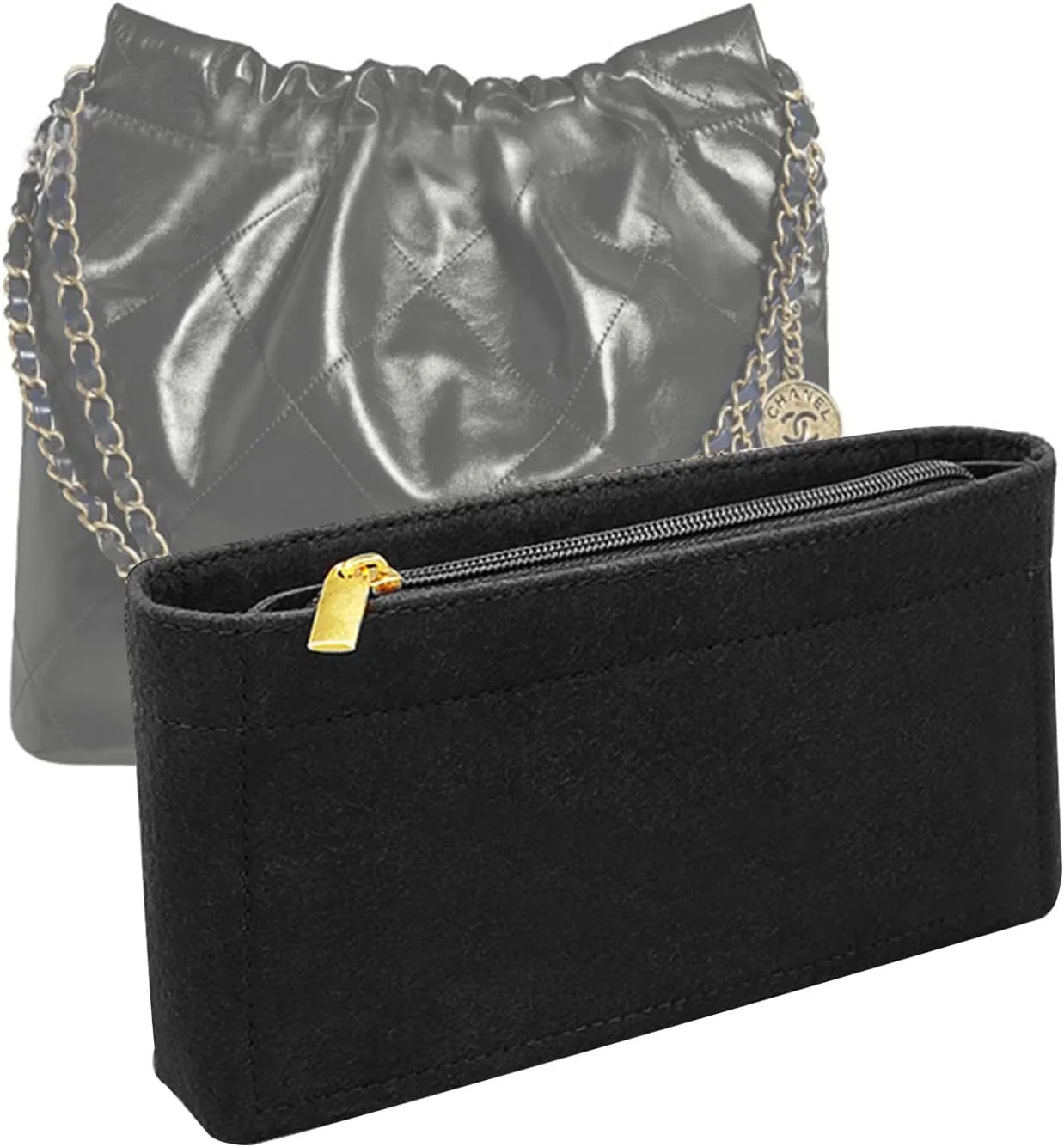 Lckaey Purse Organizer Insert for Chanel bag organizer insert reissue mini bag organizer 2001black-XS