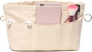 Lckaey purse organizer insert for neverfull gm mm graceful pm insert on the go purse organizer 3055khaki-L