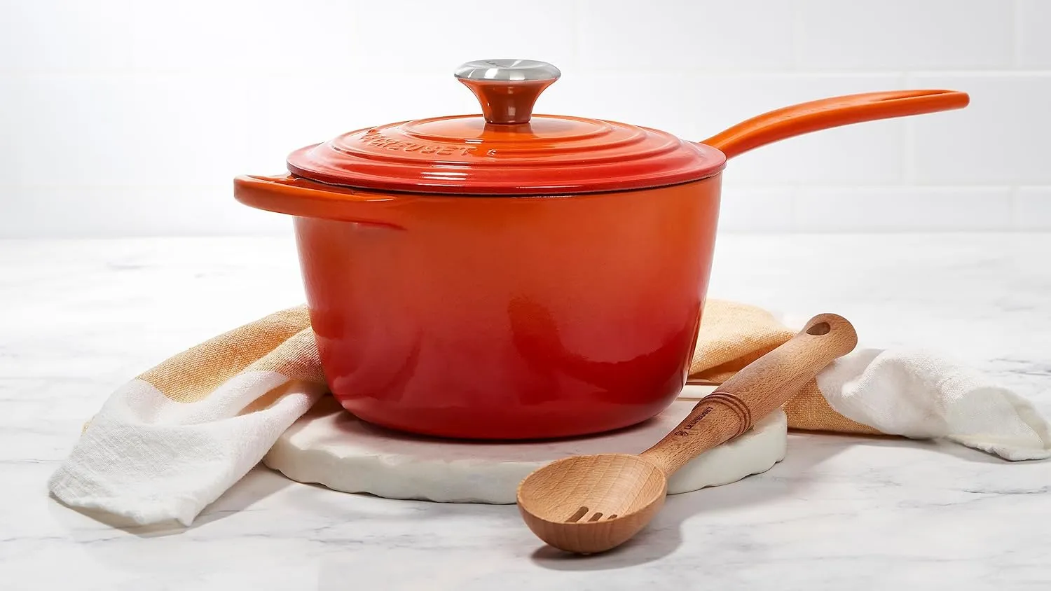 Le Creuset Enameled Cast Iron Signature Saucepan, 2.25 qt., Flame