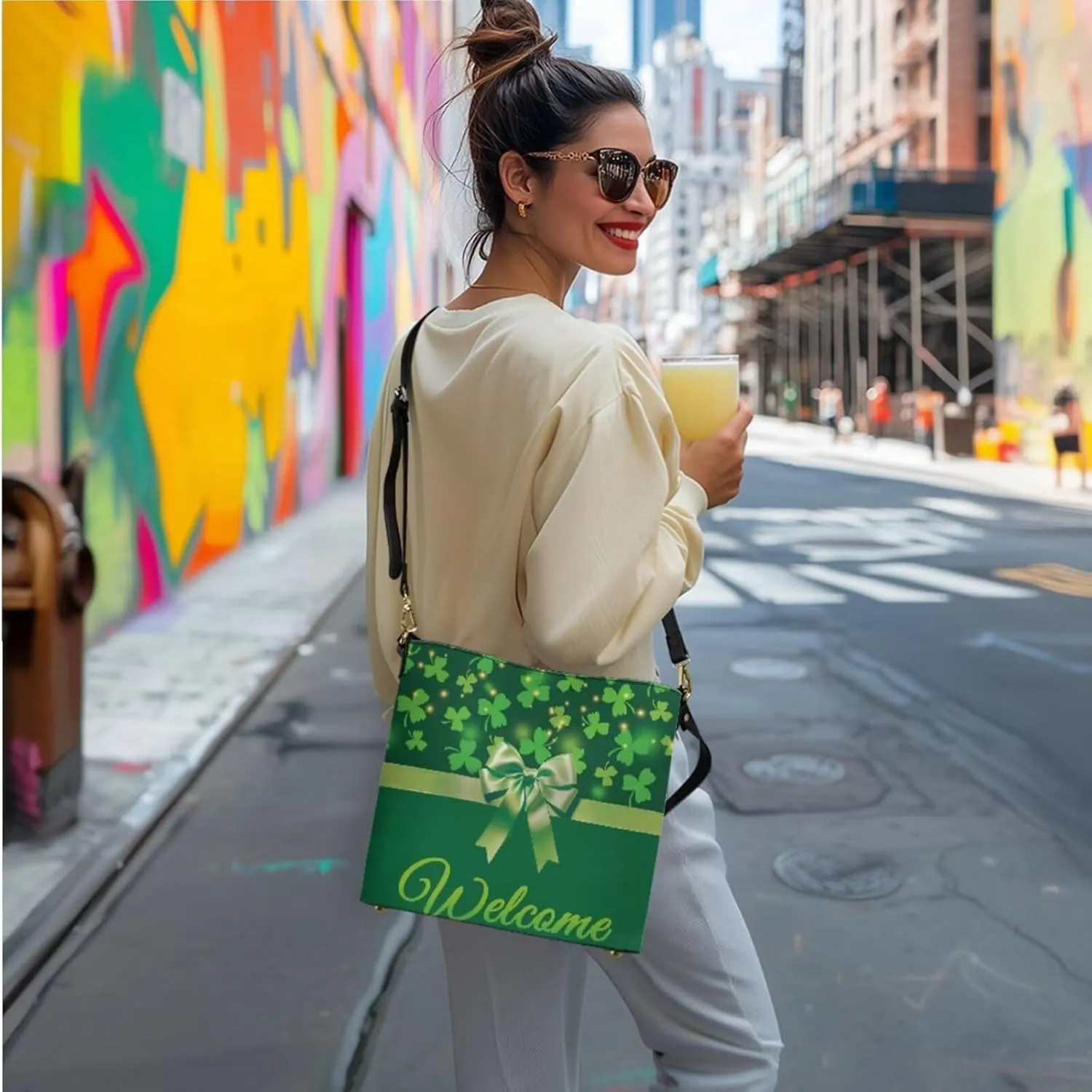 Leather Bucket Crossbody Bags for Women Cosmetic Bag with Wristlet Wallet Purse 3 Piece Shoulder Tote Bag