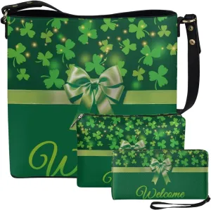 Leather Bucket Crossbody Bags for Women Cosmetic Bag with Wristlet Wallet Purse 3 Piece Shoulder Tote Bag