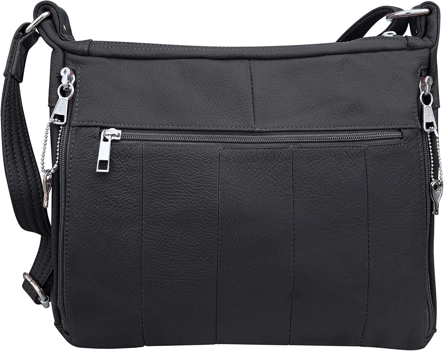 Leather Concealed Carry Crossbody Purse - YKK Locking CCW Ambidextrous Gun Bag Roma 7082