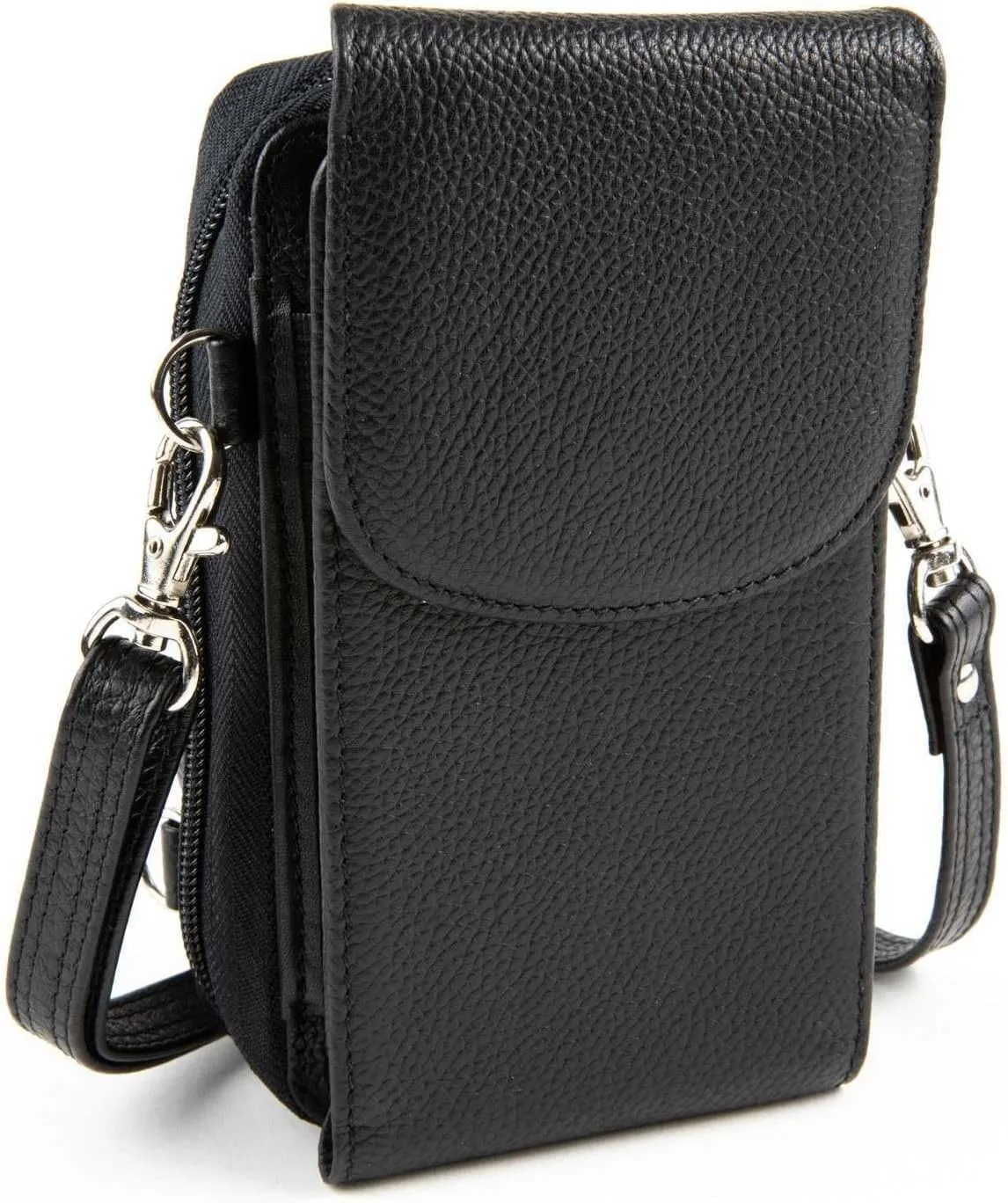 Leather Crossbody RFID Smart Phone Accordion Wallet Purse
