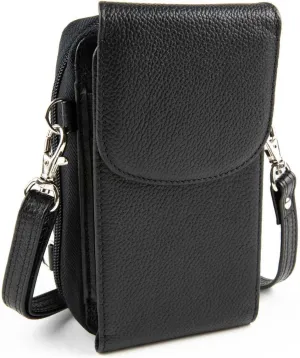 Leather Crossbody RFID Smart Phone Accordion Wallet Purse
