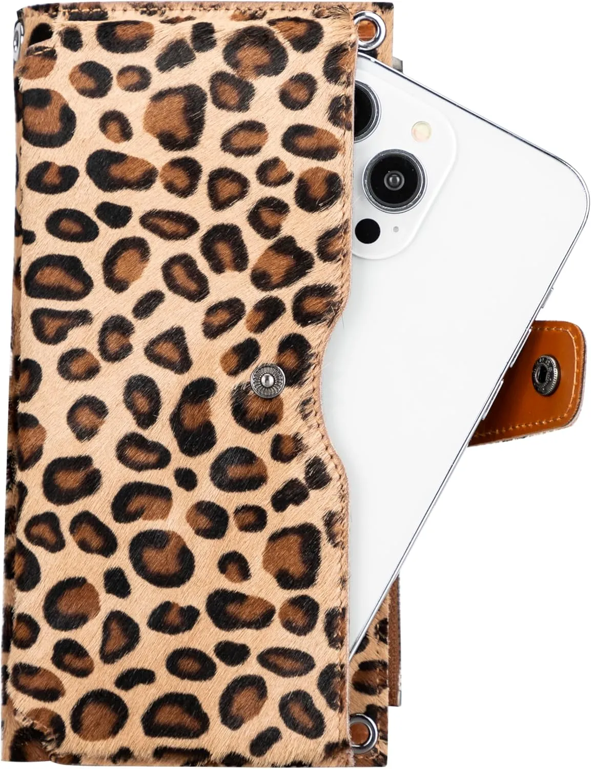 Leather Crossbody Wallet with Strap, Genuine Leather Crossbody Cell Phone Purse, Handbag